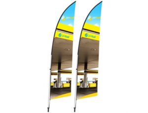 Single-sided Arc fin Banners